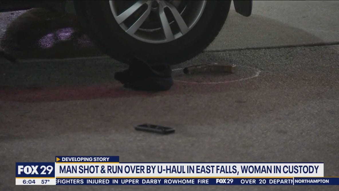 Woman in custody after man shot, run over by U-Haul truck at East Falls gas station, police say